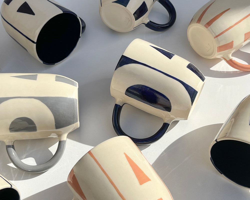 Hand lettered and Hand painted "MAMA", "DADA" and "PAPA" Mugs