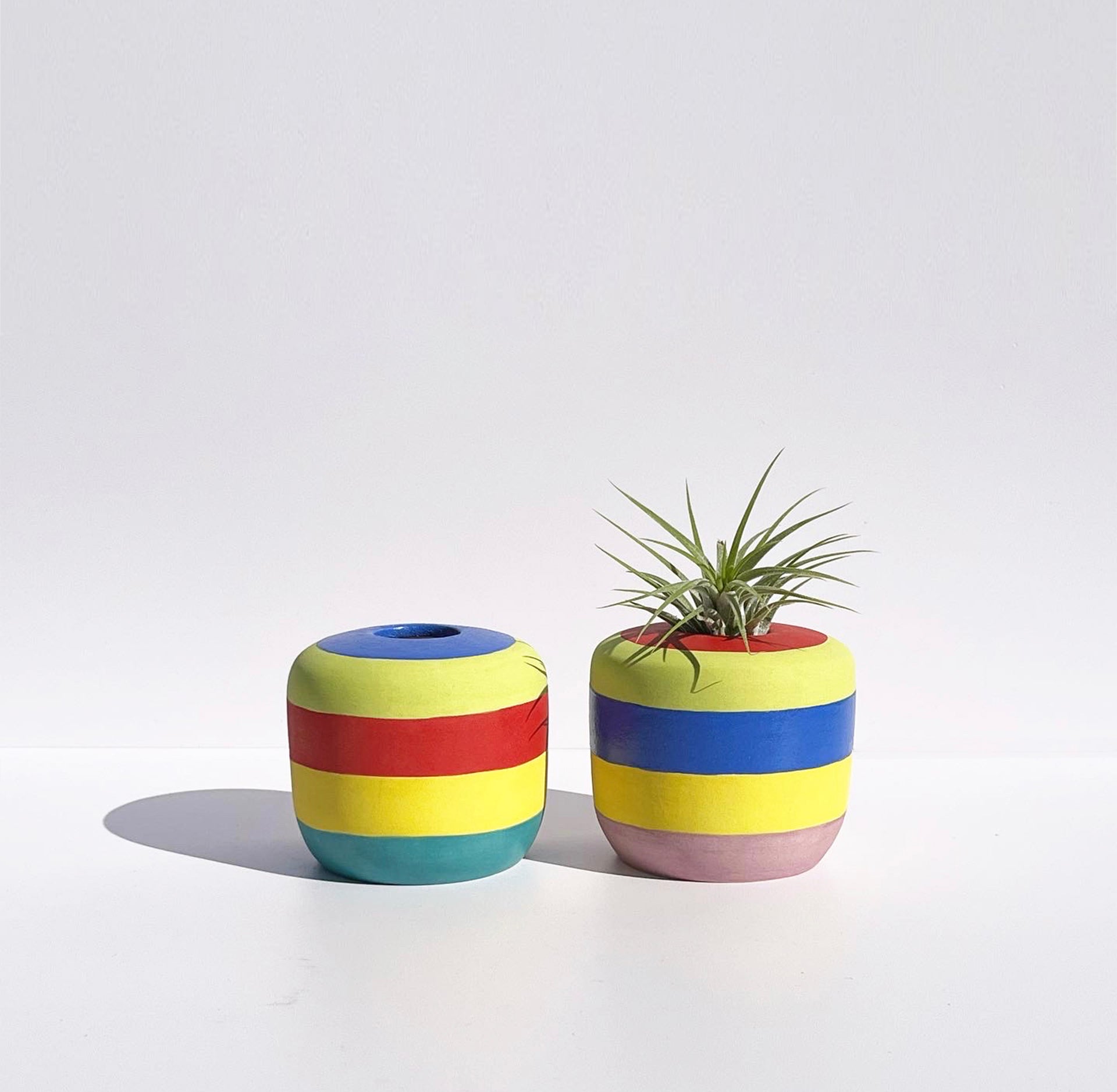 Collection of Mugs and Pots inspired by the bright colors from the traditional korean hanbok.